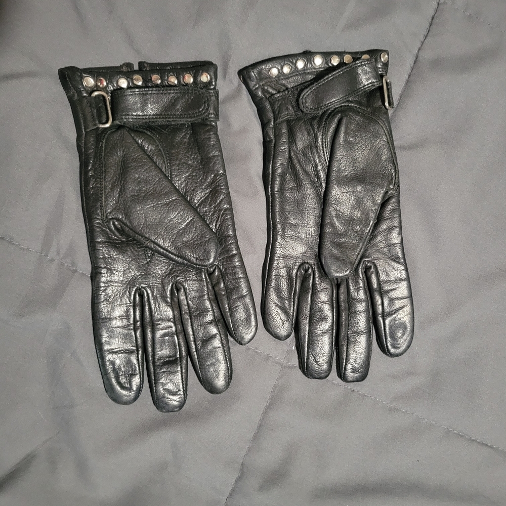 Leather Biker Gloves